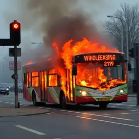 ônibus incendiado