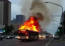 ônibus incendiado