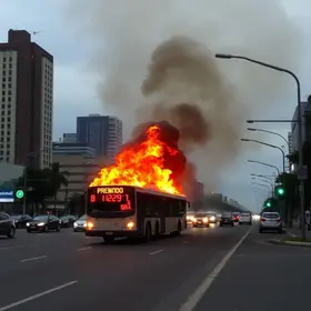 ônibus incendiado