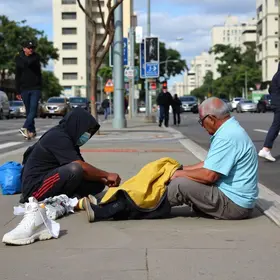 alinhamento de operação de assistência para moradores de rua