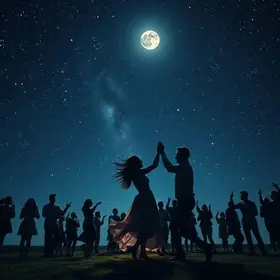 em noite estrelada, danço