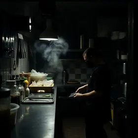 dark kitchen