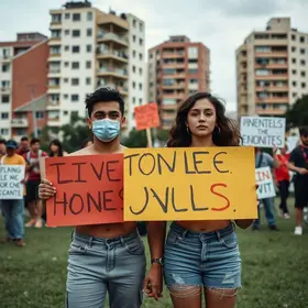 moradores organizam manifestação