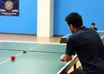 ação de tênis de mesa