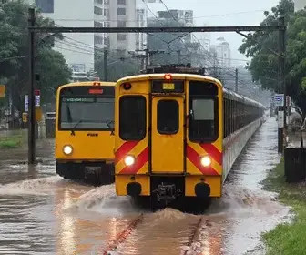 alagamento nas linhas de trem de SP